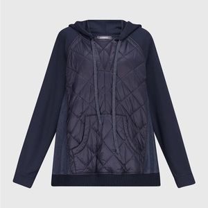 Quilted Denim Hoodie by Alembika
